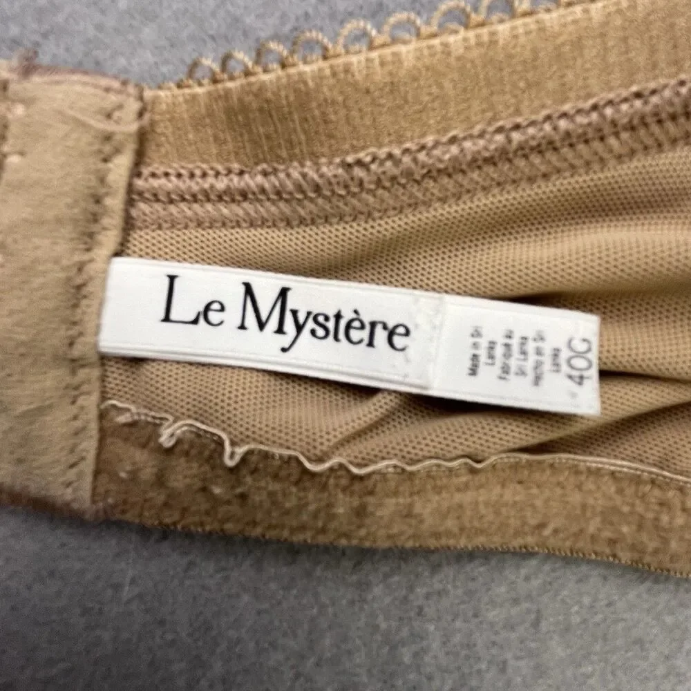 Le Mystere Women's Lace Tisha Bra Size 40G Nude Full Figure Support Underwire